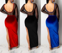 Load image into Gallery viewer, Sheer Velvet Bodycon Dress
