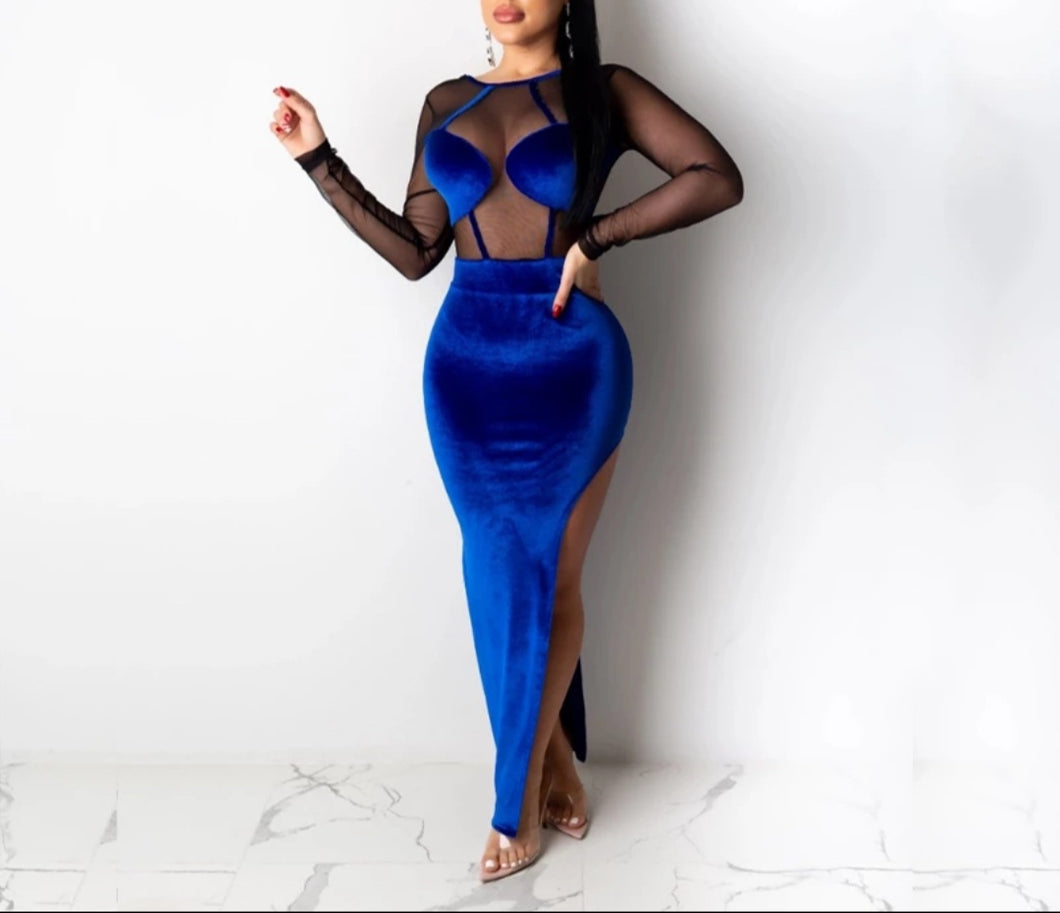 Sheer Velvet Bodycon Dress