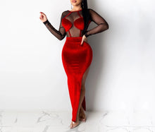 Load image into Gallery viewer, Sheer Velvet Bodycon Dress
