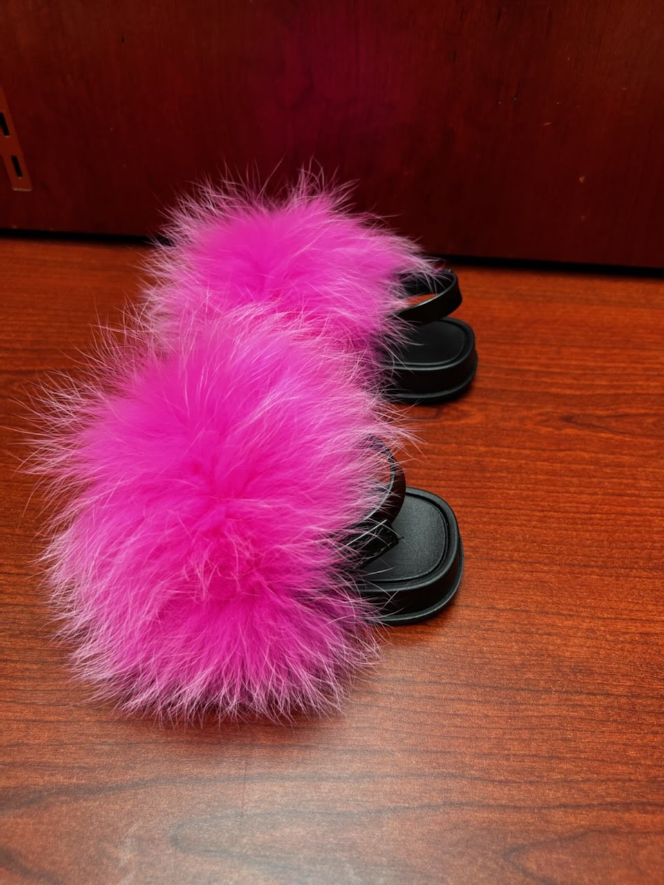 Infant Pink Furry Slides