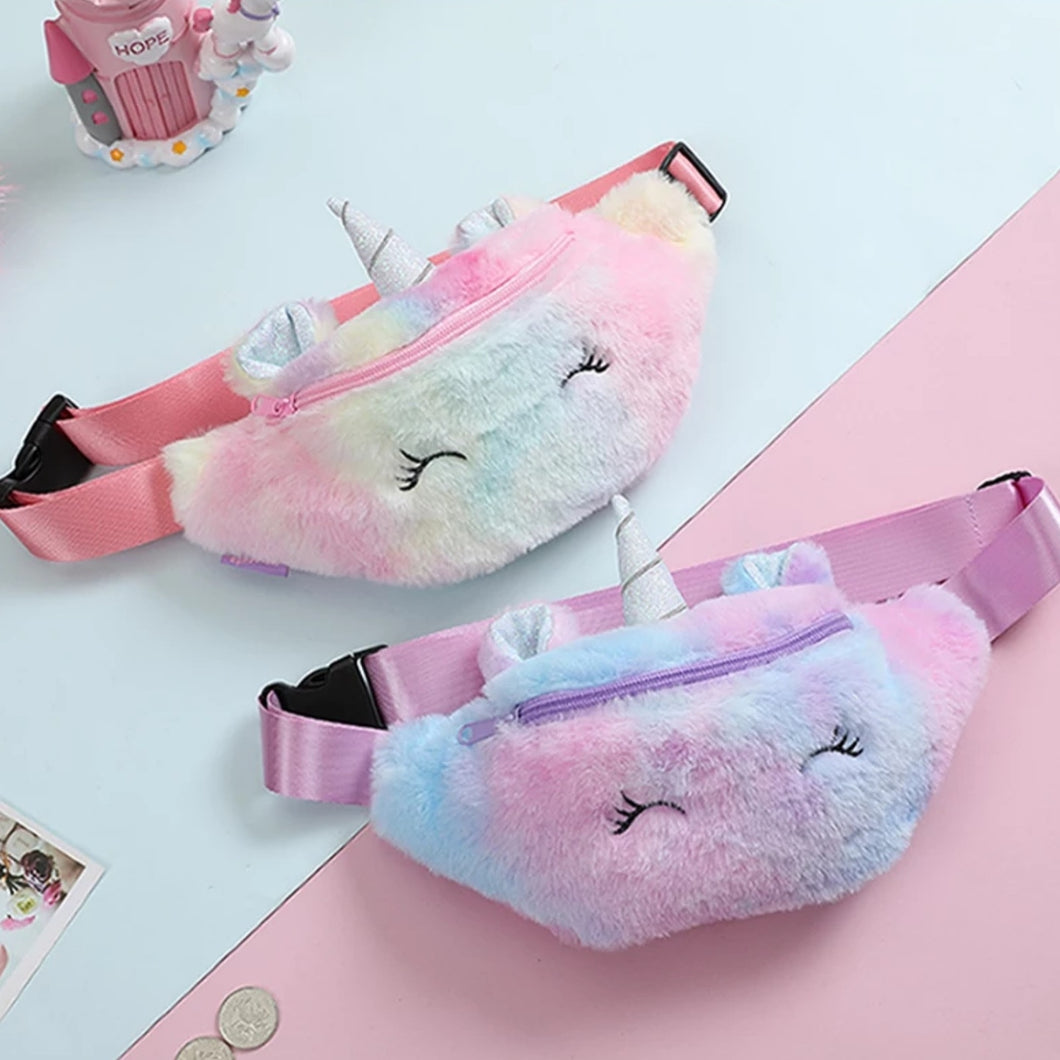 Plush unicorn fashion fanny pack