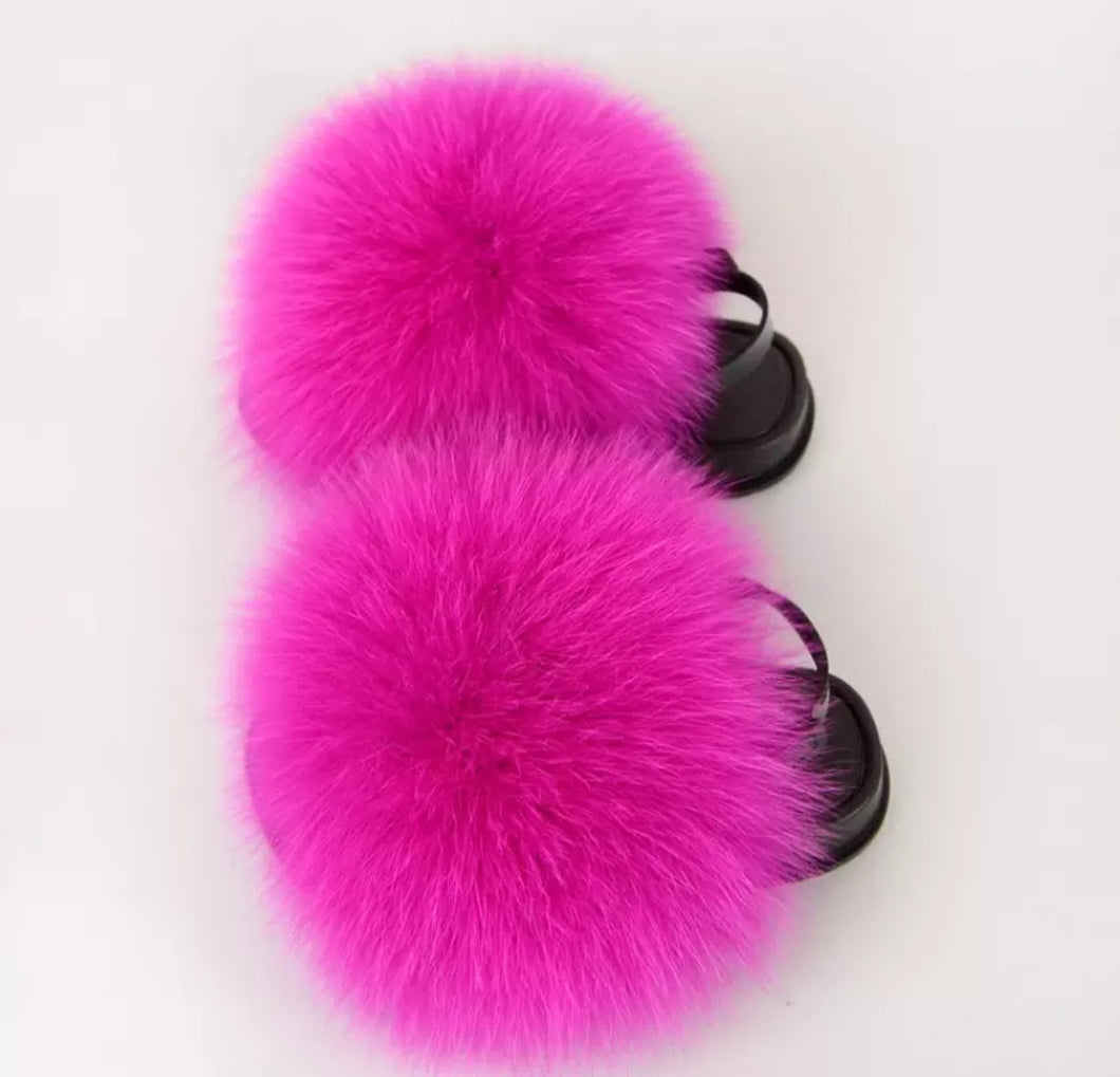 Kids Pink Furry Slides