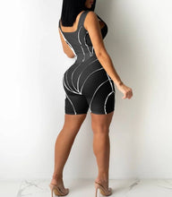 Load image into Gallery viewer, Striped Biker Shorts w/ Zipper Style Two-Piece Set
