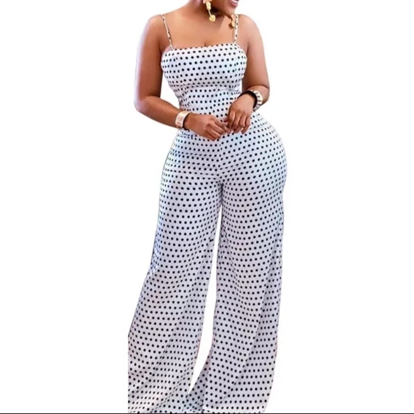 Polka-dot Wide Leg Palazzo Romper