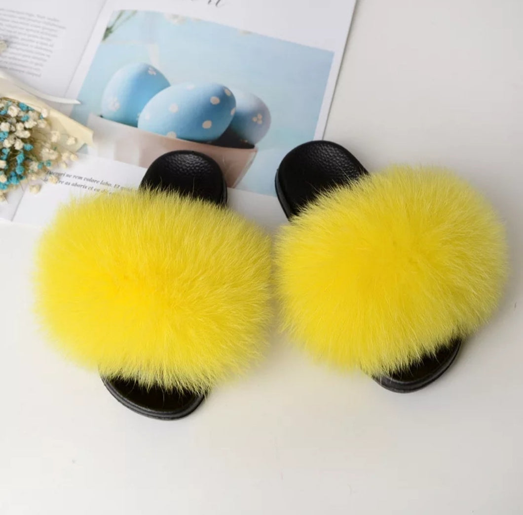 Yellow Furry Slides (kids)