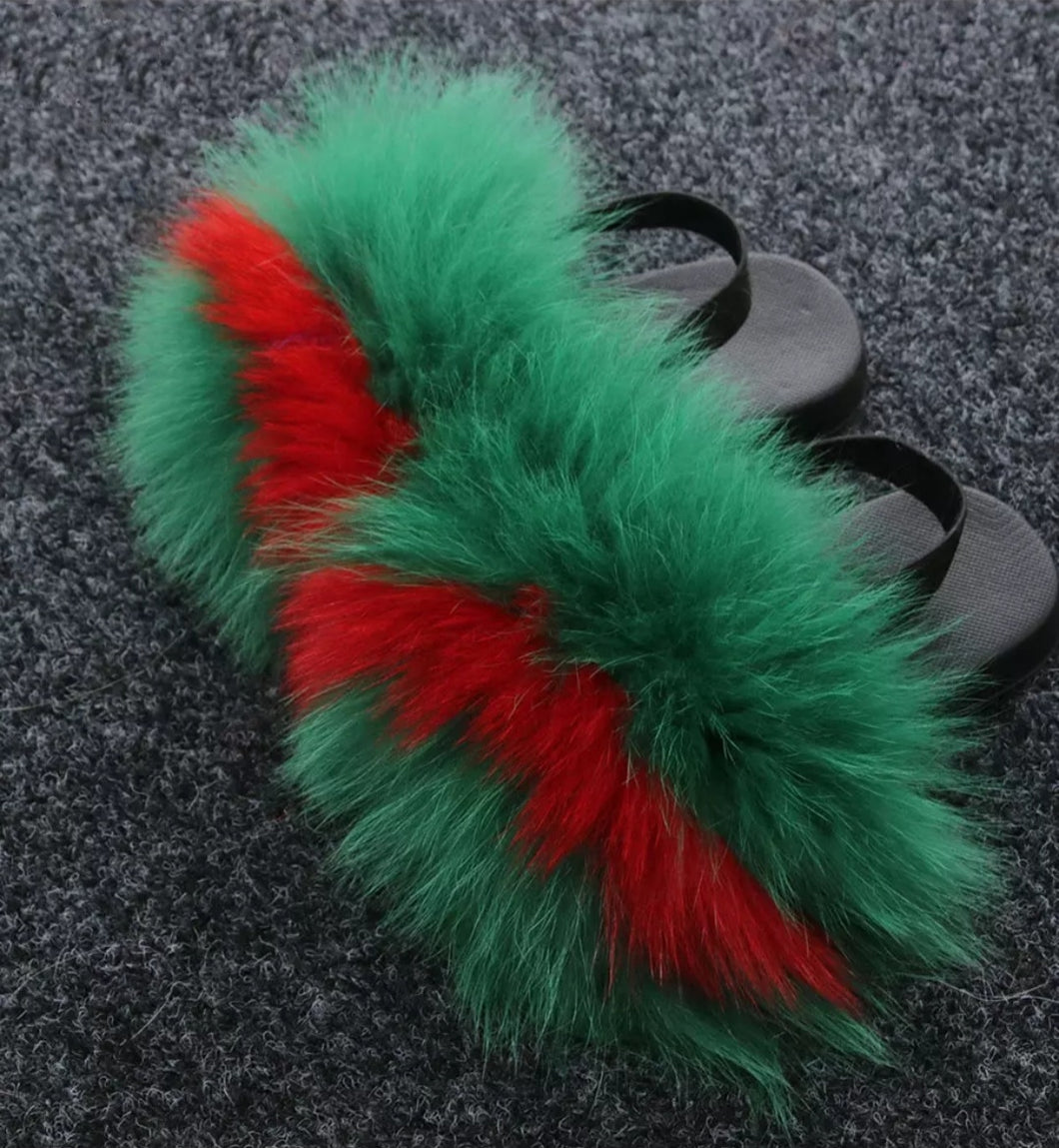 Green & Red Furry Slides (Kids)