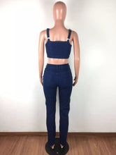 Load image into Gallery viewer, Subsidy Patch Denim Two-piece Jean Set
