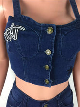 Load image into Gallery viewer, Subsidy Patch Denim Two-piece Jean Set
